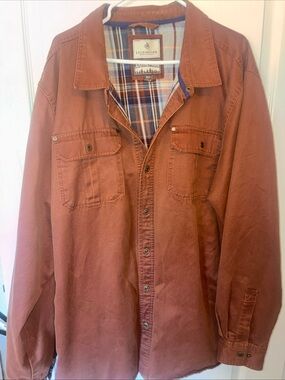 Legendary Whitetails Men's Rust Brown Shirt-Jacket with Plaid Lining
